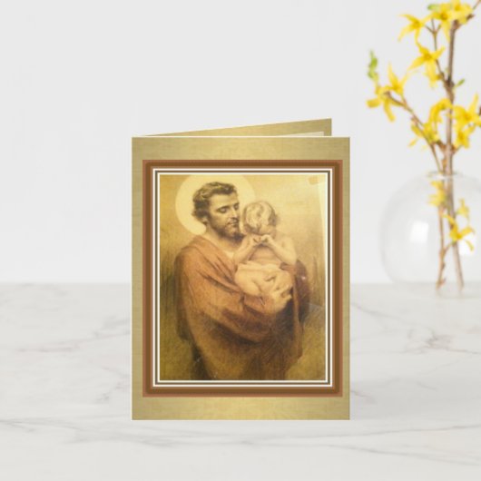 St. Joseph Grußkarte Religiöses Fest Karte (Gelbe Blume)