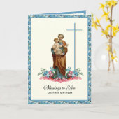St. Joseph Jesus Birthday Katholische Religiöse Karte (Gelbe Blume)