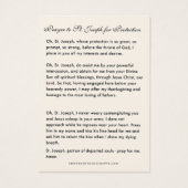 St. Joseph Jesus Catholic Protection Prayer (Rückseite)