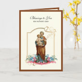 St. Joseph Jesus Fathers Day Katholische Religiöse Karte (Gelbe Blume)