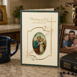 St. Joseph Jesus Fathers Day Katholische Religiöse Karte