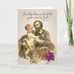 St. Joseph Jesus Festtag Gebet Feiertagskarte