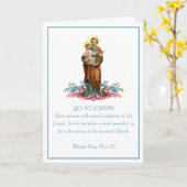 St. Joseph & Jesus Floral Religiöses Gebet Karte (Gelbe Blume)