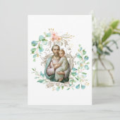 St. Joseph Jesus Floral Religious Katholic Card Karte (Stehend Vorderseite)