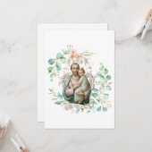 St. Joseph Jesus Floral Religious Katholic Card Karte (Vorderseite/Rückseite Beispiel)