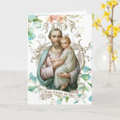St. Joseph Jesus floral Religious Katholic Karte (Gelbe Blume)