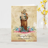 St. Joseph Jesus katholischer Abschluss Beginn Karte (Gelbe Blume)