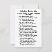 St. Joseph Jesus katholisches Gebet Hymn Religiös (Rückseite)