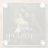 St. Joseph Jesus katholisches Gebet Religiöse Glasuntersetzer (Rückseite)