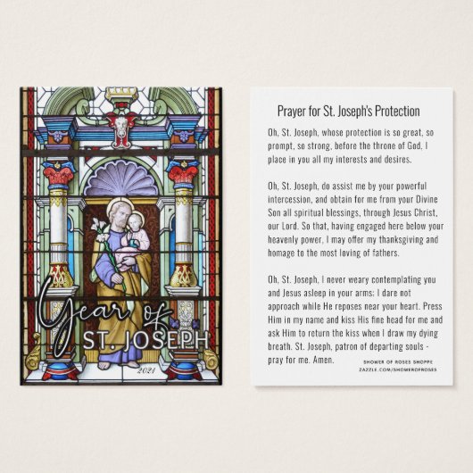 St. Joseph Jesus katholisches Schutzgebet (Vorne & Hinten)