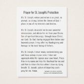 St. Joseph Jesus katholisches Schutzgebet (Rückseite)