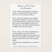 St. Joseph Jesus katholisches Schutzgebet (Rückseite)