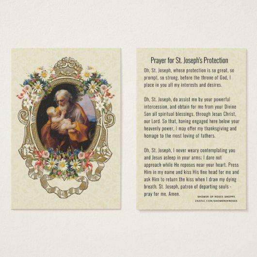 St. Joseph Jesus katholisches Schutzgebet (Vorne & Hinten)