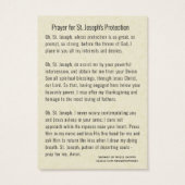 St. Joseph Jesus katholisches Schutzgebet (Rückseite)