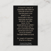 St Joseph katholischer heiliger Karte Cupertino (Rückseite)