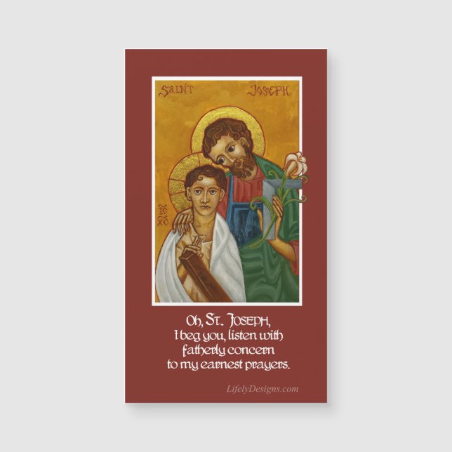 St. Joseph & Kind Jesus| Gebet Magnet (Vorderseite)