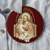 St. Joseph Kind Jesus mit Lily Religious Button (Beispiel)