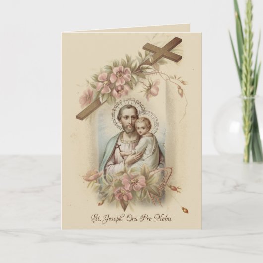 St. Joseph Kind Jesus Religious Traditional Karte (Vorderseite)
