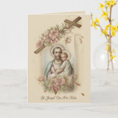 St. Joseph Kind Jesus Religious Traditional Karte (Gelbe Blume)