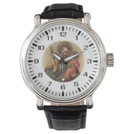 St. Joseph Kind Jesus Traditionelle Lilien Armbanduhr