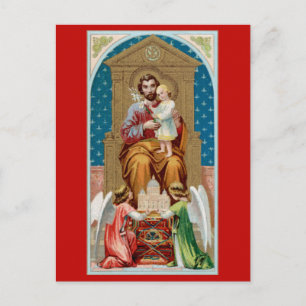 St. Joseph, Kleinkind CC, Engel mit Vatikan-Modell Postkarte