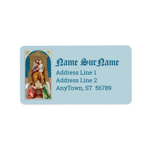 St. Joseph, Kleinkind CC, Engel mit Vatikanmodell Adressaufkleber (Vorne)