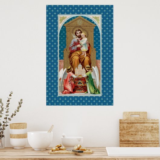 St Joseph, Kleinkind CC; Engel mit Vatikanmodell Poster (Küche)
