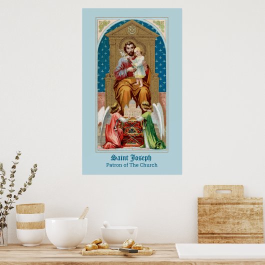 St Joseph, Kleinkind CC; Engel mit Vatikanmodell Poster (Küche)