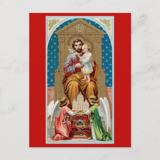 St. Joseph, Kleinkind CC, Engel mit Vatikanmodell Postkarte (Vorderseite)