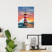 St. Joseph Lighthouse am Lake Michigan Poster (Heimbüro)