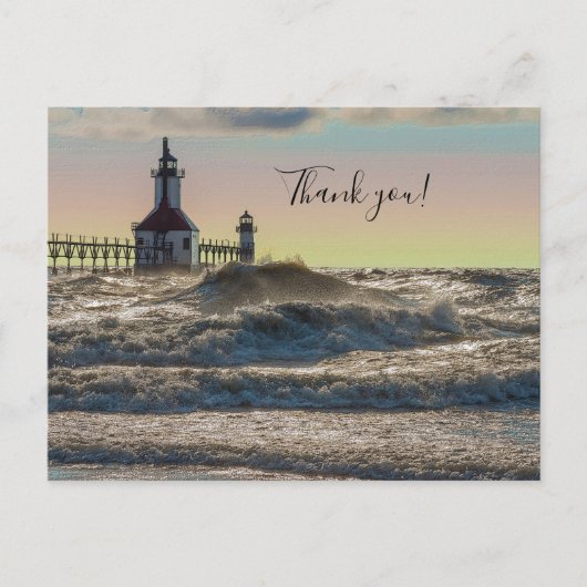 St Joseph Lighthouse Painterly Danke Postcard Postkarte (Vorderseite)