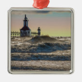 St Joseph Lighthouse Painterly Ornament Aus Metall (Vorne)