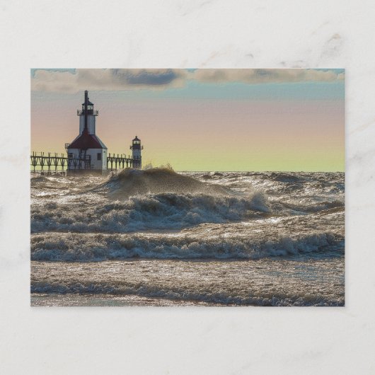 St Joseph Lighthouse Painterly Postkarte (Vorderseite)