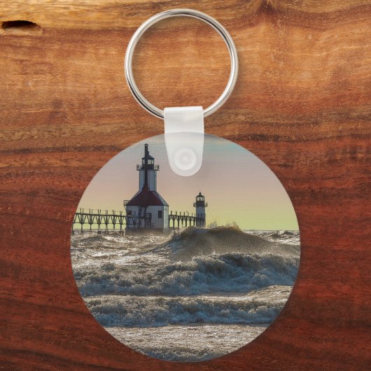 St Joseph Lighthouse Painterly Schlüsselanhänger (Vorderseite)