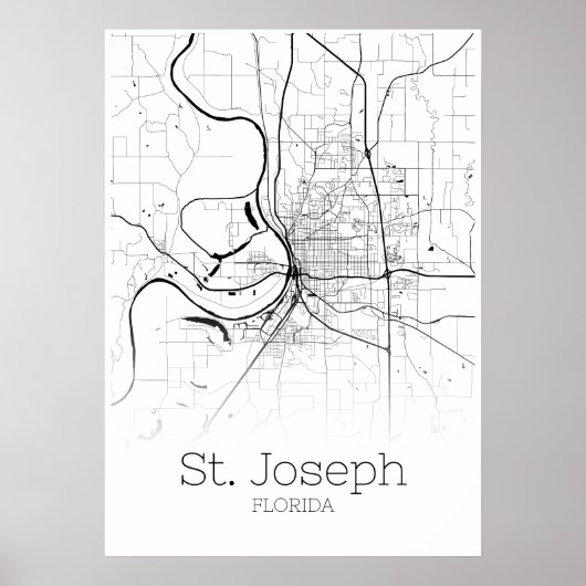 St. Joseph Map - Missouri - City Map Poster (Vorne)
