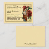 St. Joseph Memorare Katholisches Gebet Heilige Kar Visitenkarte (Vorne/Hinten)