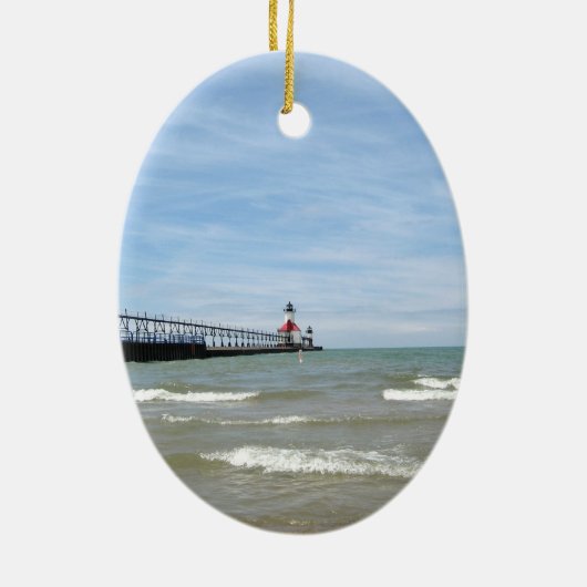 St Joseph Michigan Lighthouse Keramik Ornament (Hinten)