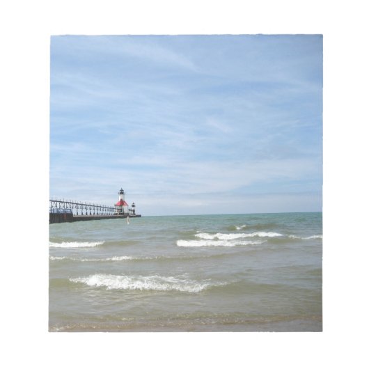 St Joseph Michigan Lighthouse Notebook Notepad Notizblock (Vorderseite)