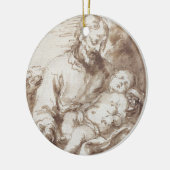 St Joseph mit dem schlafenden Christus-Kind (Stift Keramikornament (Links)