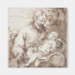 St Joseph mit dem schlafenden Christus-Kind (Stift Magnet