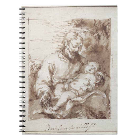 St Joseph mit dem schlafenden Christus-Kind (Stift Notizblock (Vorderseite)