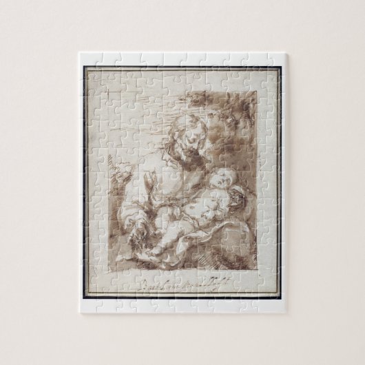 St Joseph mit dem schlafenden Christus-Kind (Stift Puzzle (Vertikal)