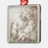 St Joseph mit dem schlafenden Christus-Kind (Stift Silbernes Ornament (Links)