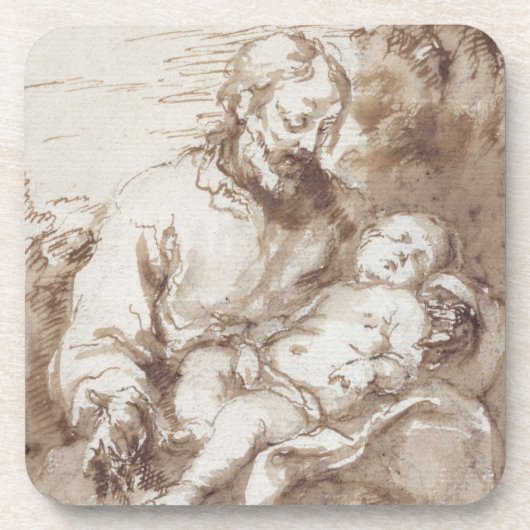 St Joseph mit dem schlafenden Christus-Kind (Stift Untersetzer (Vorderseite)