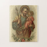 St Joseph mit den Baby-Jesus-Lilien Puzzle<br><div class="desc">Schönes Bild von St Joseph Lilien halten und von Baby Jesus.</div>