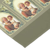 St Joseph mit den Kinderjesus-Lilien Großer Tischläufer (Ecke)