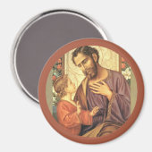 St. Joseph mit Kind Jesus Lily Magnet (Vorderseite/Rückseite)