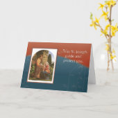 St. Joseph mit Maria und Jesus und Geist Karte (Gelbe Blume)