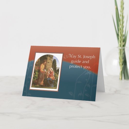 St. Joseph mit Maria und Jesus und Geist Karte (Vorderseite)