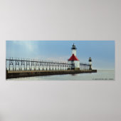 St. Joseph North Pier Lights, Michigan Poster (Vorne)